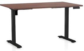 Állítható magasságú asztal OfficeTech B, 120 x 80 cm, fekete alap, dió