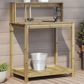 impregnált fenyőfa ültetőasztal polcokkal 82,5 x 50 x 109,5 cm