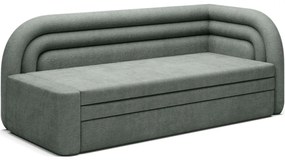 Zöld zsenília kinyitható-tárolóhelyes kanapé jobb oldali 223 cm Fabillo – ELTAP