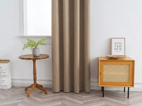 Sötétítő függöny DUNES VELVET 140x250 cm, bézs-barna Felfüggesztés: Hullámos sínszalag