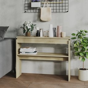 sonoma tölgy színű szerelt fa tálalóasztal 102 x 30 x 80 cm