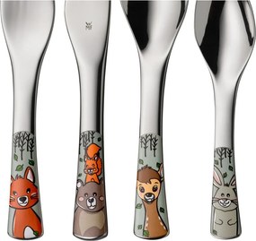 Ezüstszínű rozsdamentes acél gyerek evőeszköz 4 db-os Forest Friends – WMF
