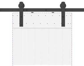 fekete acél tolóajtó fémszerelék készlet 152 cm