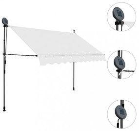 krémszínű kézzel kihúzható LED-es napellenző 250 cm
