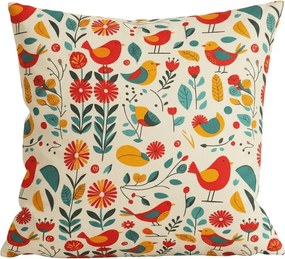 Mikroszálas párnahuzat RETRO BIRD 45x45 cm, színes
