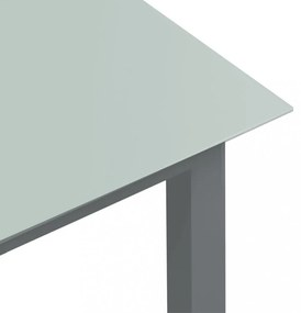 világosszürke alumínium és üveg kerti asztal 150 x 90 x 74 cm
