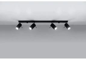 Sollux SL.0332 - Spotlámpa RING 4L 4xGU10/10W/230V fekete