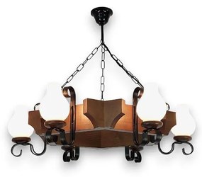 Brilagi - Csillár láncon QUEEN 6xE14/40W/230V bükkfa/dió