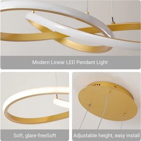 BRILAGI - LED dimmelhető kábeles csillár INFINITY LED/80W/230V 80x80 cm arany + távirányító