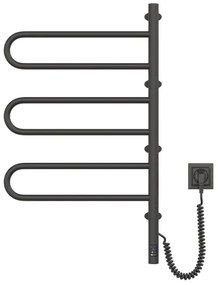 Elektromos forgatható törölközőszárító FOUETTE 185W/230V 81,8 cm IP44 fekete