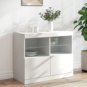 fehér tálalószekrény LED-világítással 81 x 37 x 67 cm