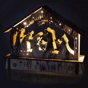 Retlux RXL 336 karácsonyi dekoráció, jászol, 6 LED, meleg fehér