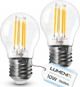 2x Led izzó E27 Filament Edison 10W 4500K Fehér Semleges 1140lm Dekoratív