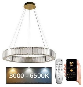 NEDES LED Dimmelhető csillár zsinóron LED/50W/230V 3000-6500K króm/arany + + távirányító ND3544