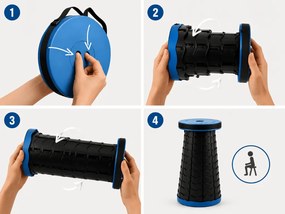 Kemping szék CAMPIO teleszkópos 45 cm, kék