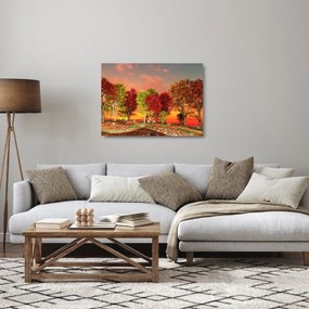 Üveg kép - Színes fák (70x50 cm)