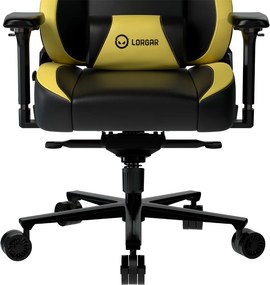 LORGAR Gamer szék, multiblokk mechanizmus, 4D karfák, 5 csillagos alumínium láb, gázlift, PU görgők, szövet műbőr, fekete-sárga