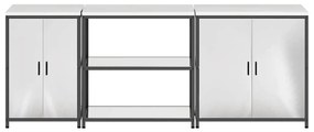 Konyhai Tároló Készlet polcokkal 3 pcs Ezüst 240 x 50 x 92 cm