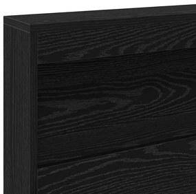 Tároló fejtámla polcokkal fejtámlával Musta tammi 90 cm Faanyag