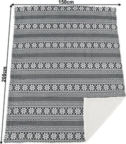 Kétoldalas bárány takaró, téli motívum, 150x200, MALENA