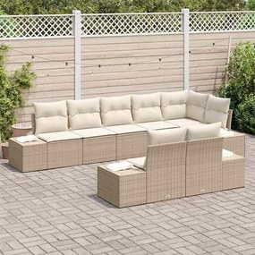 Kerti Kanapé Szett 8 pcs bézs és krémszínű 319 x 154 x 85 cm