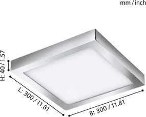 Eglo 79528 - LED Fürdőszobai mennyezeti lámpa DURANGO LED/22W/230V 30x30 cm IP44