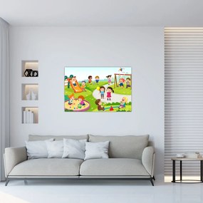 Kép a gyermekek szórakozásáról a homokozóban (90x60 cm)
