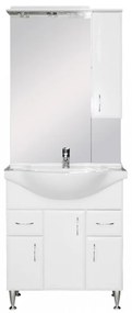 VERTEX Bianca Plus 75 komplett fürdőszobabútor, magasfényű fehér színben, jobbos nyitási irány (Komplett fürdőszoba bútor)