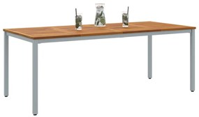 Kertasztal 200x90x75 cm Tömör Akácfa és Fém