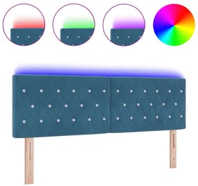 LED Fejléc Kristálygombos Tűzött Sötétkék 80 cm Bársony