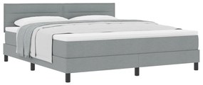 Boxspring ágy matraccal, világosszürke, 180x200 cm, szövet