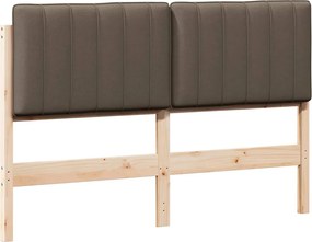 vidaXL Kárpitozott fejtámla Barna és taupe 140 cm Tömör fenyőfa