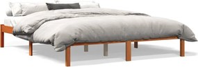 vidaXL viaszbarna tömör fenyőfa ágy matrac nélkül 160 x 200 cm