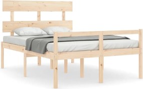 vidaXL tömör fa ágy időseknek fejtámlával 140x190 cm