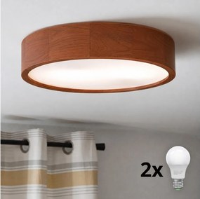 Brilagi - LED mennyezeti lámpa CARVALHO 2xE27/30W/230V tölgy-cseresznye átmérő 37 cm