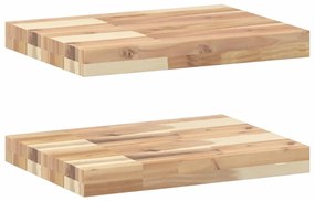 2 db kezeletlen tömör akácfa függőpolc 40 x 30 x 4 cm