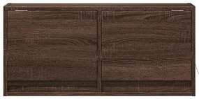 barna tölgyszínű fali TV-szekrény LED-del 80x31x35 cm