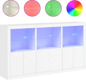 vidaXL fehér tálalószekrény LED-világítással 181,5 x 37 x 100 cm