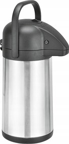 Rozsdamentes acél termosz, 2,2 l űrtartalommal, pumpával, dupla falú
