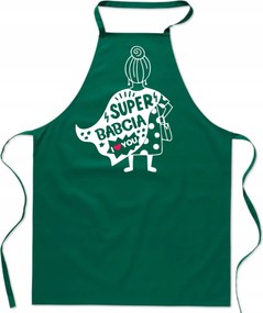 Konyhai Kötény zöld Szuper Nagymama ajándék nagymama napjára FA_416_z