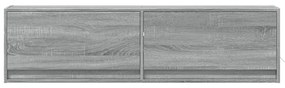 szürke sonoma színű fali TV-szekrény LED-ekkel 140 x 31 x 38 cm