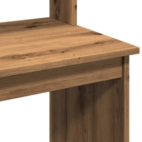 kézműves tölgy szerelt fa íróasztal polcokkal 102 x 45 x 148 cm