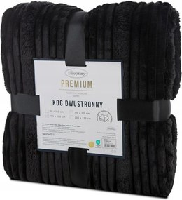 Vastag Kétoldalas takaró Nina 3D hatás 200x220 cm fekete Meleg Puha Ágytakaró