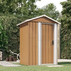 barna horganyzott acél kerti fészer 126 x 97,5 x 177 cm