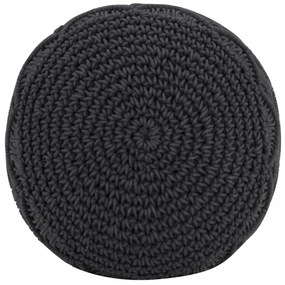 antracitszürke kézzel készült makramé pamutpuff 45 x 30 cm