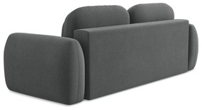 Sötétszürke buklé kinyitható-tárolóhelyes kanapé 266 cm Pele – Makamii