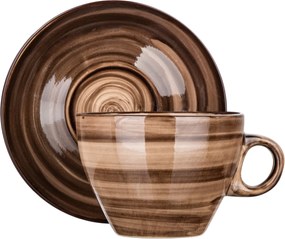 Banquet PALAS csésze csészealjjal, 290 ml, barna