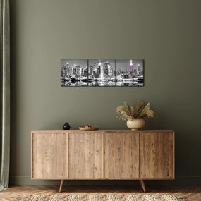 Kép - New York és a lila felhőkarcoló (órával) (90x30 cm)