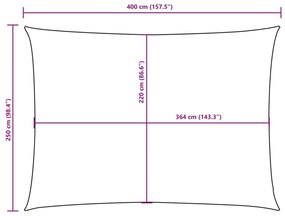 sötétzöld téglalap alakú oxford-szövet napvitorla 2,5x4 m