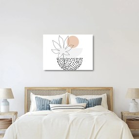 Üveg kép - Vonal művészet virágok N⁰3 (70x50 cm)